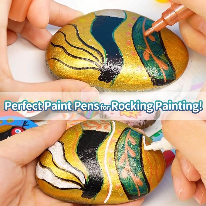 Funto Acrylic Paint Pens for Rock Painting, 12 Colors Paint Marker Set - Image 5