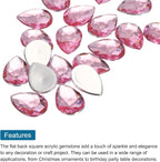 MECCANIXITY 50PCS Flat Back Acrylic Teardrop Gems 13x18mm Artificial Rhinestones - Image 4
