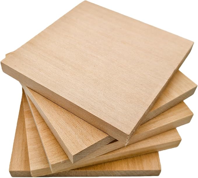 5PCS Unfinished Basswood Blocks by Unknown