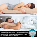 BEDELITE Body Pillow Case Cover, Rayon Made from Bamboo, Cooling Body Pillow - Image 3