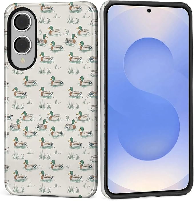 for Samsung Galaxy S25 Edge Case, Cute Duck Pattern Glossy 2 in 1 Shockproof by Teonvpu