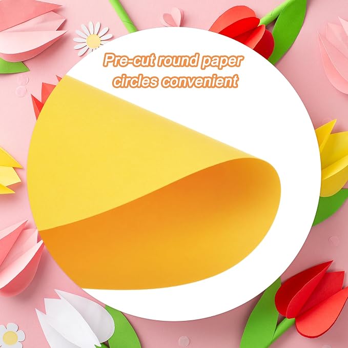 MECCANIXITY 60 PCS Golden Yellow Circle Cutouts Paper, 6 Inch Round Cutouts - Image 3