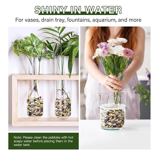 NUPICK 6 lbs Pebbles for Indoor Plants, 3/8 Inch Pea Gravel for Fish Tank - Image 5
