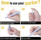 AKARUED Silver Acrylic Paint Markers, 8 Pack Acrylic Silver Paint Pen Sets - Image 4