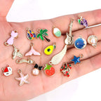 SANNIX 350Pcs Bracelet Charms Jewelry Making Charms Assorted Gold Plated Enamel - Image 4