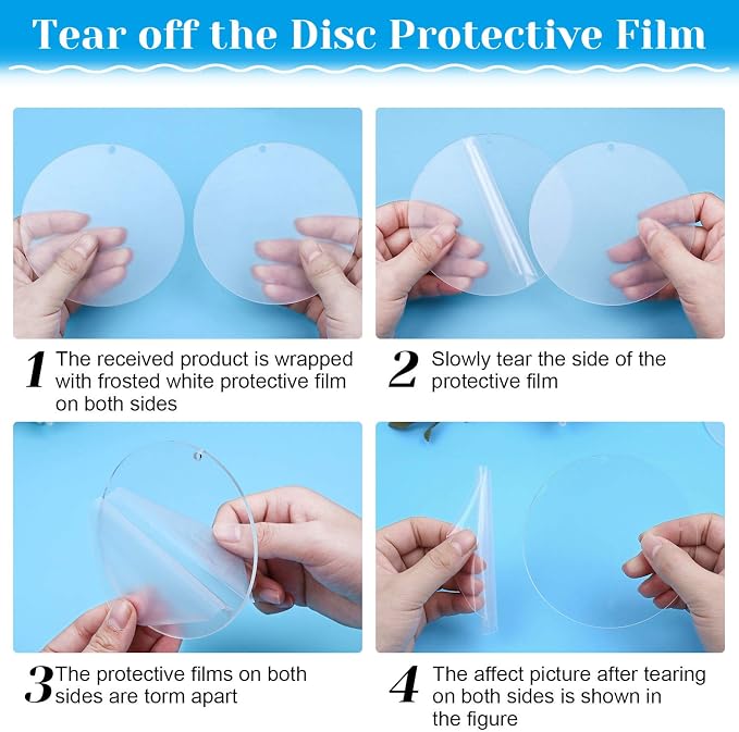 Audab Acrylic Ornament Blanks for Vinyl, Large Clear Acrylic Discs Round - Image 3
