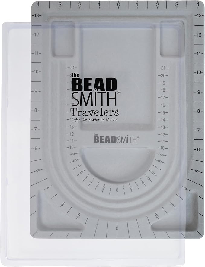 The Beadsmith Bead Board with Cover, 6 Recessed Compartments, 13.25 x 9.75 by TheBeadsmith