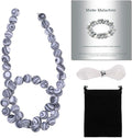 8mm Matte Black and White Malachite Bead, 15-Inch Matte Round Loose Stone Beads by THRELE