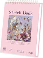 Cute Sketchbook Pink, 100 Sheets Girl Sketchbook 73lb/120gsm Drawing Paper by SketchBook