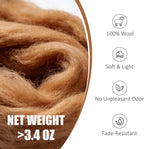 Felting Wool Downtown Brown, Wool Roving - Image 2