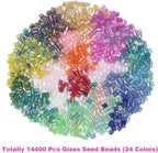 EuTengHao 14400pcs Tube Beads Bugle Glass Seed Beads, Small Craft Spacer Beads - Image 4