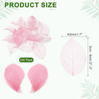 uxcell 100 Pcs Light Pink Skeleton Leaves - Image 2