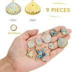 UMAOKANG 9pcs Blue Enamel Ocean Collection Charms - Image 2