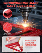 Saker 8.5Inch 3D Multi-Angle Measuring Square Ruler, Aluminum Alloy Carpenter - Image 7