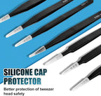 10Pcs Precision Tweezers Set, Upgraded Anti-Static Stainless Steel Tweezers - Image 4