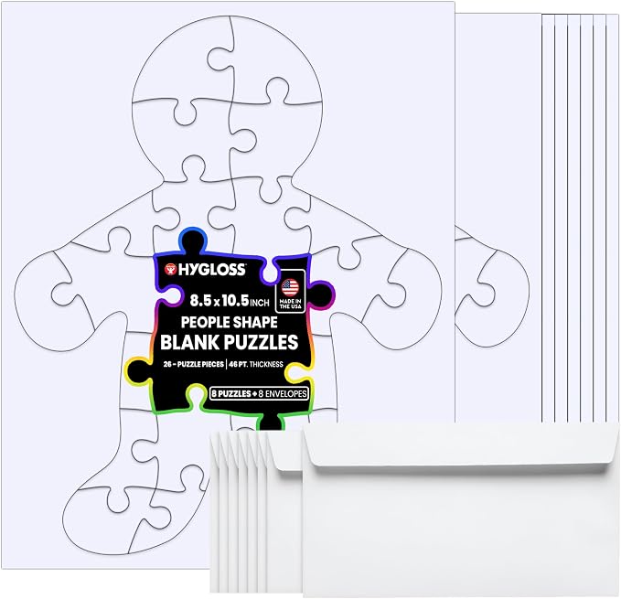 Hygloss 8 Blank Person-Shaped Puzzles by HyglossProductsInc