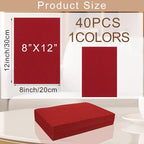 40 Pcs Stiff Felt Fabric Sheet for Crafts, 1mm Thick and 8”x12”Red Felt Fabric - Image 2