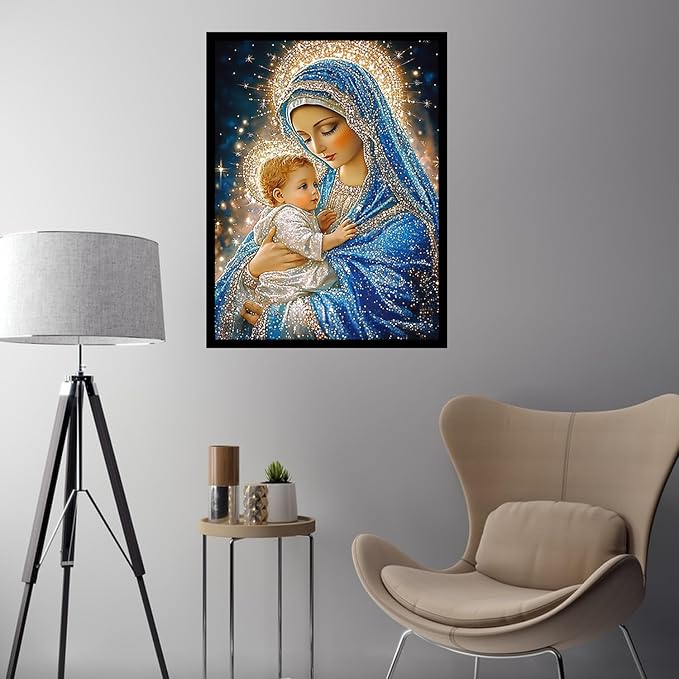 CHWGLFGG 5D Diamond Art Kits for Adults Beginners, Virgin Mary Diamond Painting - Image 4