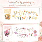 80 Pieces Natural Scrapbooking Stickers, Self-Adhesive Flower Stickers - Image 2