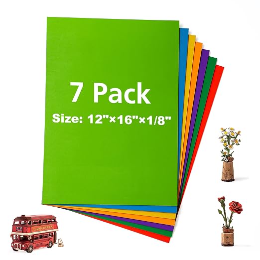7 Pack Colored Plywood Sheets, Rolling Paint Process by Wowood