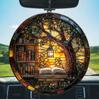 Forest Library Bookshelves Acrylic Suncatcher Stained Glass Effect Window Car - Image 5