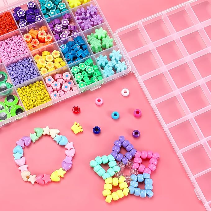 IOOLEEM 32 Grids Plastic Bead Organizer Box, Organizer Container Storage Box - Image 3