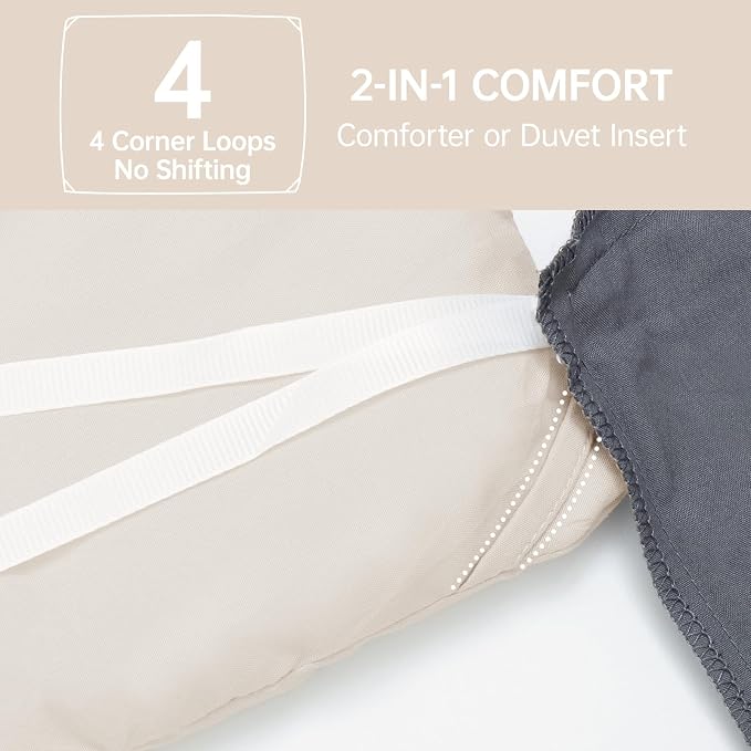 MUXHOMO Beige Oversized King Comforter Sets, All Season Ultra Soft Down - Image 6