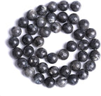 A Natural Black Labradorite Stone Beads Round Larvikite Beads - Image 4