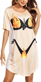 Ekouaer Women's Bikini Shirt Cover Up Short Sleeve Cute Bikini Print Cover-Up by EKOUAER