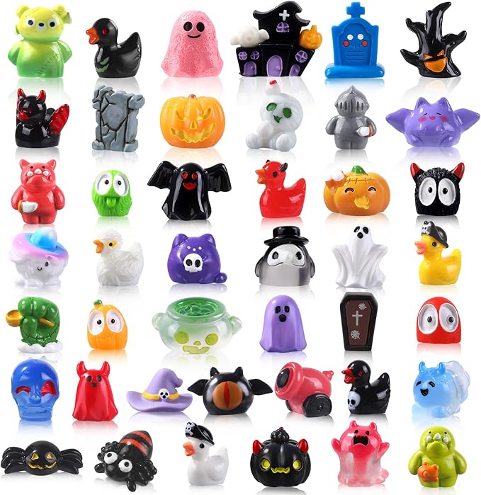 DIYDEC 50pcs Halloween Mini Resin Figures 50 Styles Tiny Resin Figures by DIYDEC