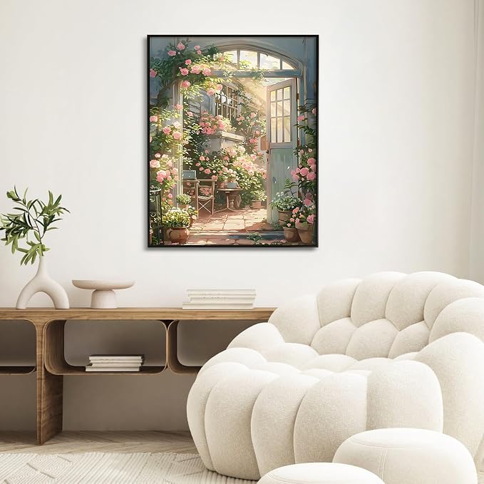 Paint by Numbers Kit for Adults, Rose Garden DIY Painting Kit, 16x20 Inch | - Image 6