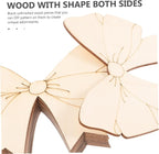 10Pcs Unfinished Wood Bowknot Craft Supplies Natural DIY Shapes - Image 8