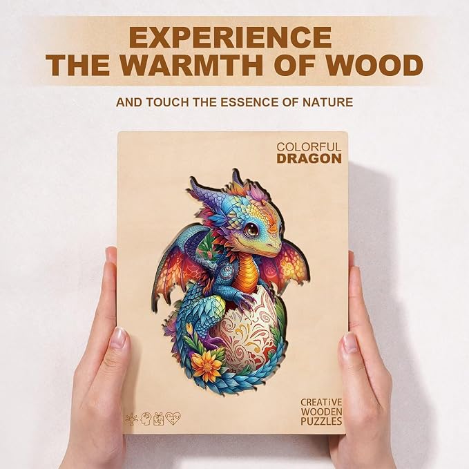 Cute Dragon Puzzles Fantasy Egg Flowers Colorful Rainbow Puzzle Adults Gifts - Image 8