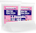 MONVICT 2 LBS Mini Hot Glue Sticks, 7 * 150mm | 0.27 in. Diameter, 6 in. Length by MONVICT