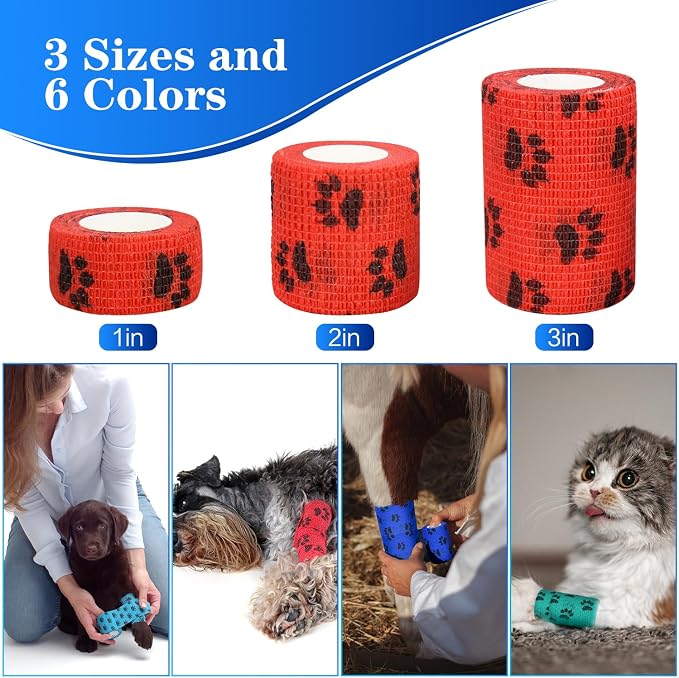 6pcs 2" Self Adhesive Bandage Wraps, Paw Prints B | - Image 6