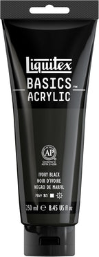 Liquitex BASICS Acrylic Paint, 250ml Tube, Ivory Black by Liquitex