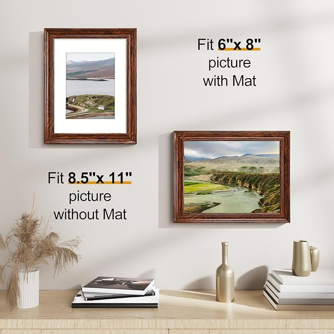Vittanly 8.5x11 Picture Frames Set of 2, Ornate Vintage Photo Frame - Image 4