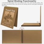 Fuxi Toned Tan Sketchbook 9x12-60 Sheet Acid Free Toned Paper, Professional - Image 4
