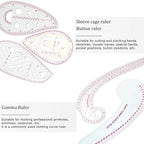 Fashion Clear Metric Sewing Ruler Set, French Curve Pattern Ruler Kit - Image 4