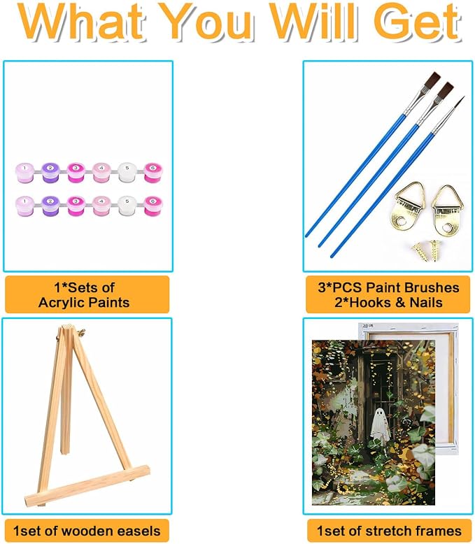 Halloween Framed Paint by Numbers Kits - Image 5