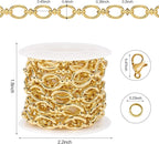 6.5 FT Bright Gold Chains for Jewelry Making Oval Circle Chain Link | Stainless - Image 4