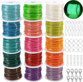KAMJUNTAR Luminous Lanyard String, 15 Rolls Gimp String Plastic Lacing Cord by KAMJUNTAR