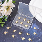 Beebeecraft 20Pcs Flat Star Charms 18K Gold Plated Brass Five-Pointed Star - Image 7