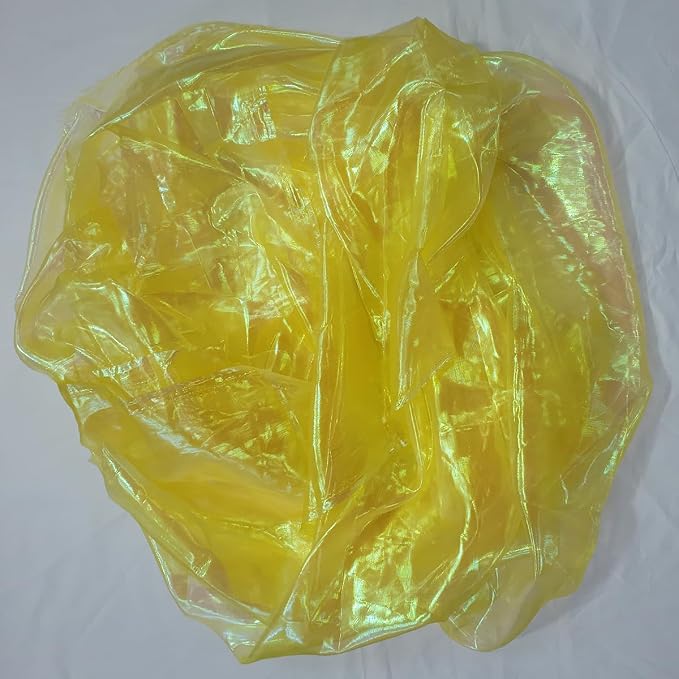 Yellow Iridescent Organza Fabric - Image 7