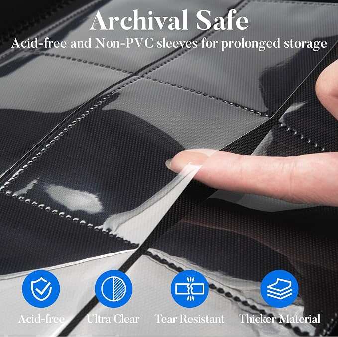 Premium 9 Pocket Card Binder for 540 Cards, Fabmaker PU Cover Trading Card - Image 5