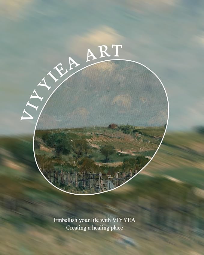 VIYYIEA Large Gold Framed Wall Art, Landscape Picture -Grassland- 36" x 24" - Image 4