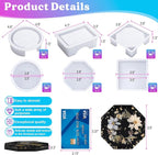 LET'S RESIN 18 Pcs Coaster Resin Molds Silicone, Coaster Molds - Image 2