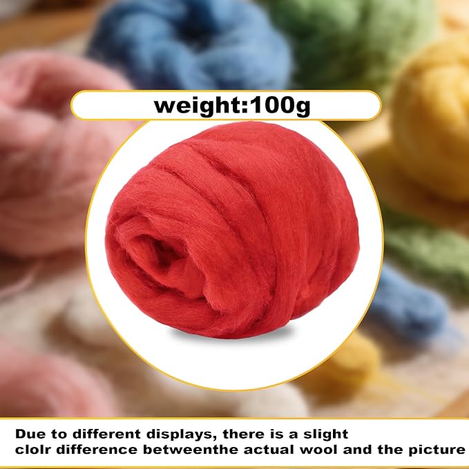 Wool Roving-3.5oz Needle Felting Wool, Soft Multi-Color Wool Fiber, Perfect - Image 2