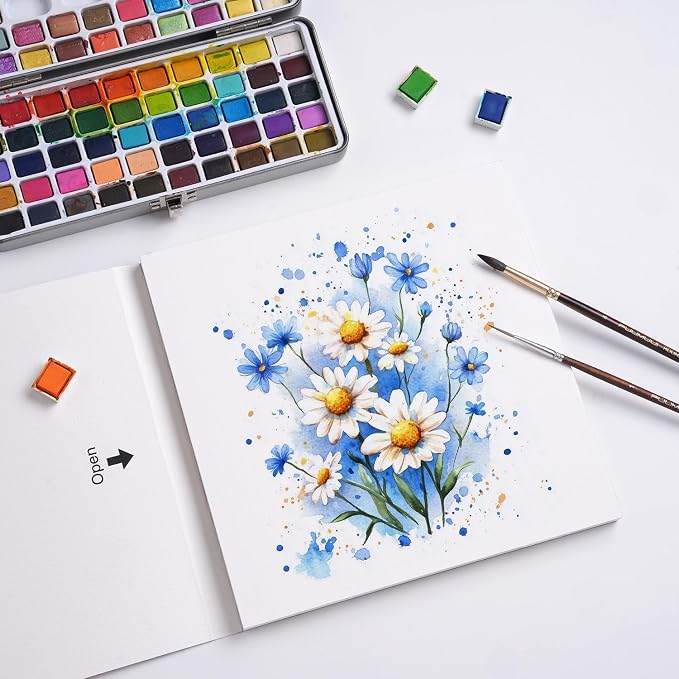 Watercolor Paper Block 8x8 Inch, Fuumuui 100% Cotton Watercolor Paper Pad of 22 - Image 9