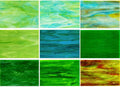 9 Pack Green Stained Glass Sheets, 4 x 6 inch Mosaic Glass Stained Glass by PALJOLLY
